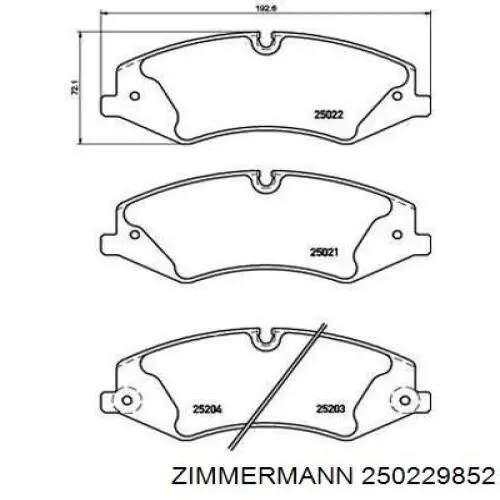 Передні тормозні колодки 250229852 Zimmermann