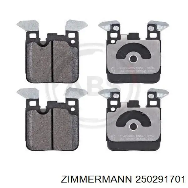 Задні гальмівні колодки Zimmermann 250291701 ціна, від 70.53 USD