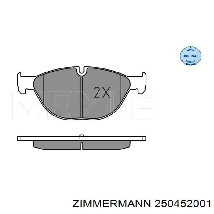 Купити 250452001 Zimmermann Колодки гальмівні передні, дискові