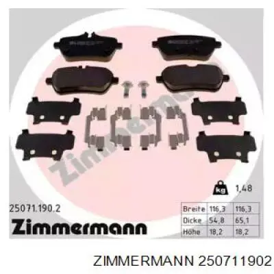 Колодки гальмові задні, дискові 250711902 Zimmermann