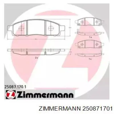 250871701 Zimmermann Передні гальмівні колодки