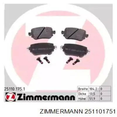 Купити 251101751 Zimmermann Задні колодки