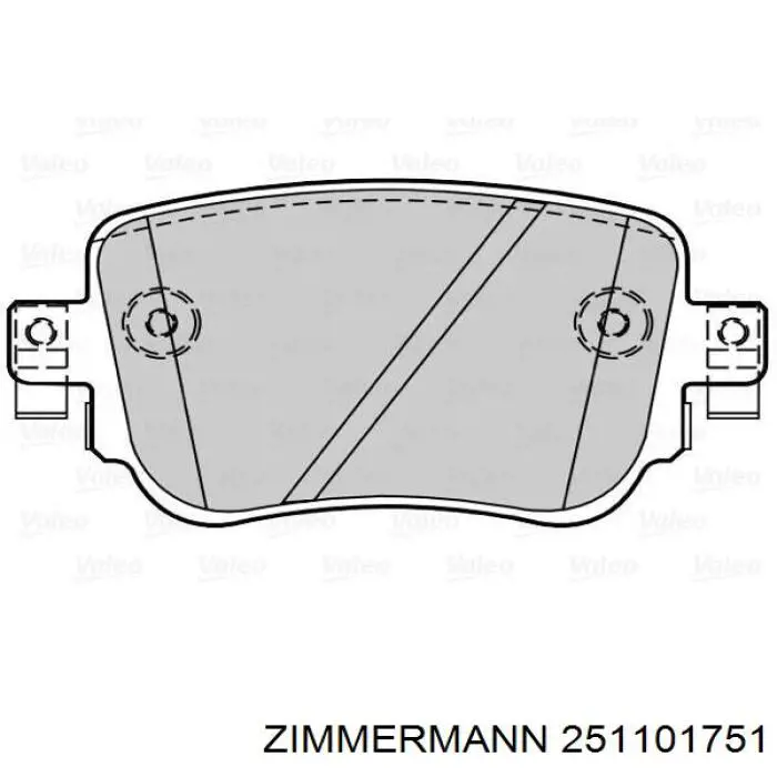Задні гальмівні колодки Zimmermann 251101751 ціна, від 44.90 USD