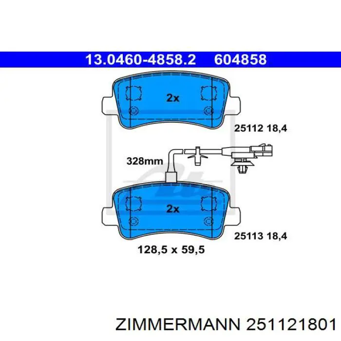 Купити 251121801 Zimmermann Задні колодки