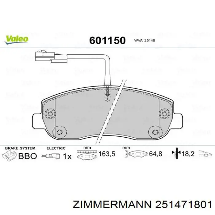 Гальмівні колодки Zimmermann 251471801 ціна, від 25.18 USD