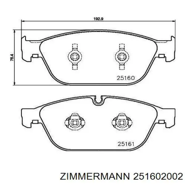 Гальмівні колодки Zimmermann 251602002 ціна, від 98.96 USD