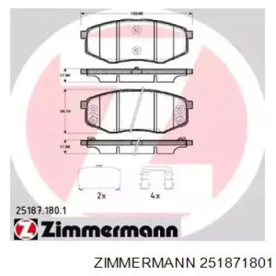 251871801 Zimmermann колодки гальмівні передні, дискові