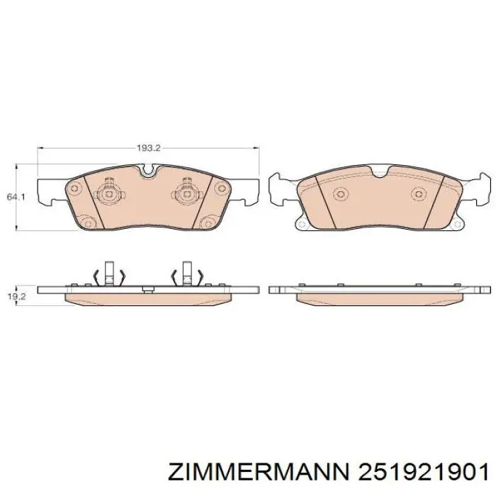 Колодки гальмівні передні, дискові 251921901 Zimmermann