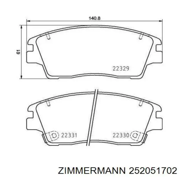 Гальмівні колодки Zimmermann 252051702 ціна, від 52.84 USD