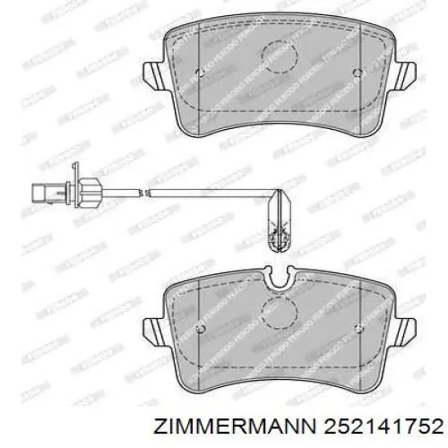 Задні гальмівні колодки Zimmermann 252141752 ціна, від 57.00 USD