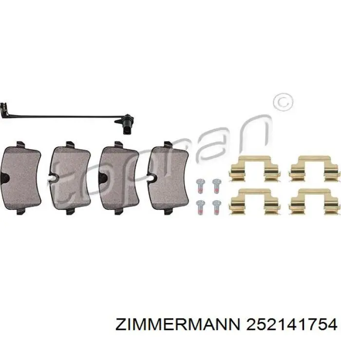 Задні гальмівні колодки Zimmermann 252141754 ціна, від 44.63 USD