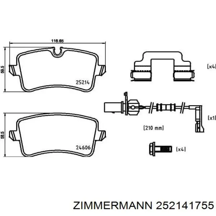 Купити 252141755 Zimmermann Задні колодки