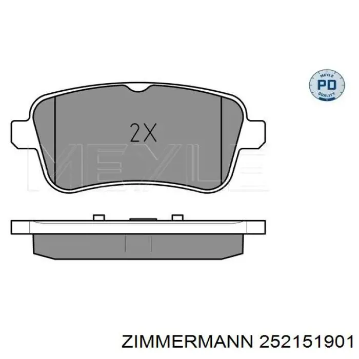 Задні гальмівні колодки Zimmermann 252151901 ціна, від 57.47 USD