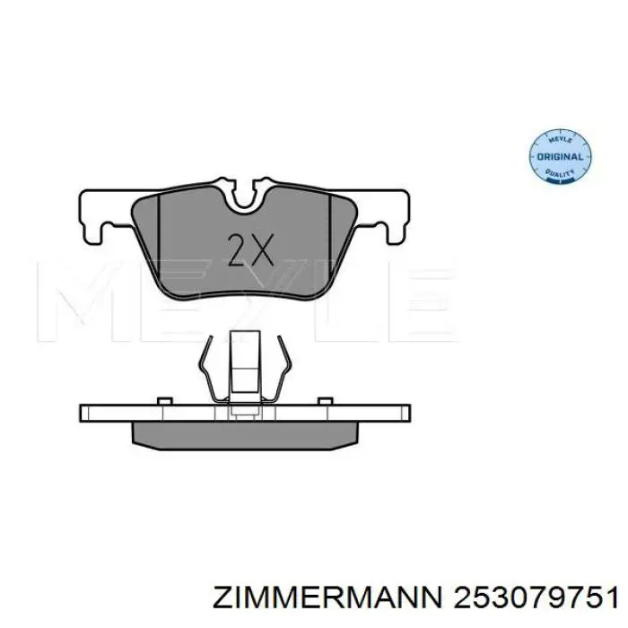 Задні гальмівні колодки 253079751 Zimmermann