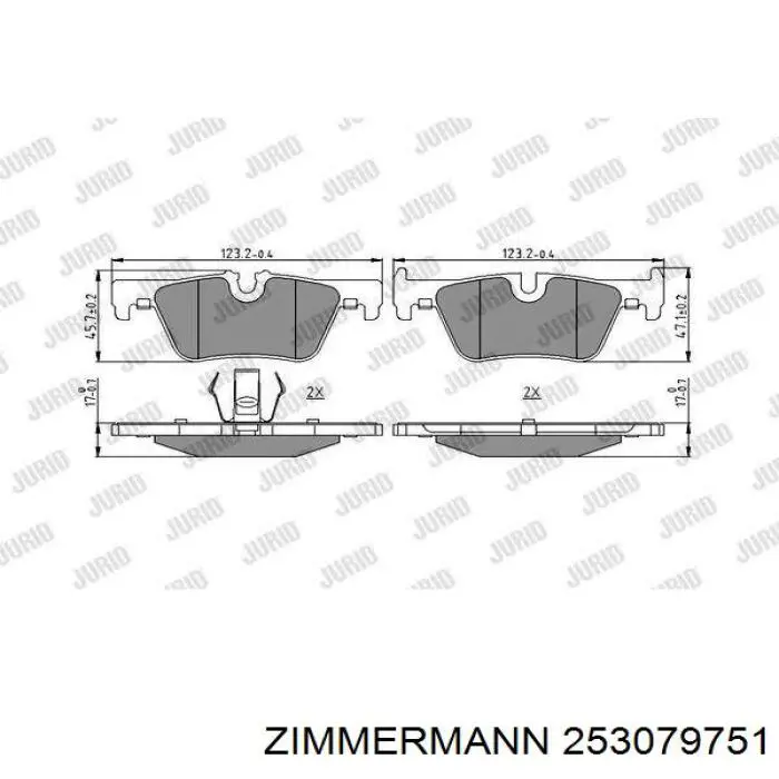 Задні дискові колодки Zimmermann 253079751