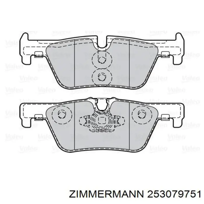 Задні гальмівні колодки Zimmermann 253079751 ціна, від 49.91 USD