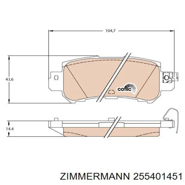 Купити 255401451 Zimmermann Задні колодки