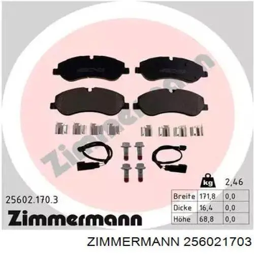 Гальмівні колодки Zimmermann 256021703 ціна, від 32.94 USD