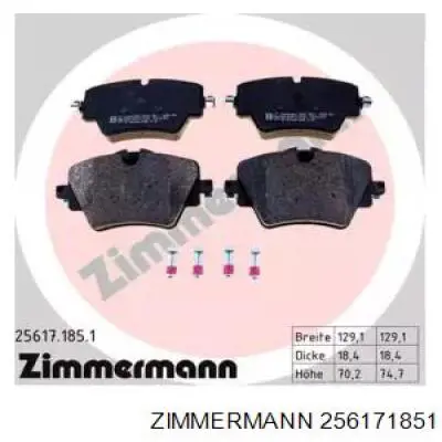 Купити 256171851 Zimmermann Колодки гальмівні передні, дискові