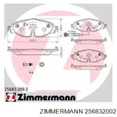256832002 Zimmermann колодки гальмівні передні, дискові