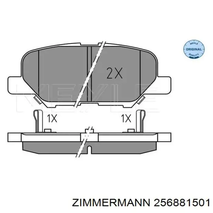Задні гальмівні колодки 256881501 Zimmermann