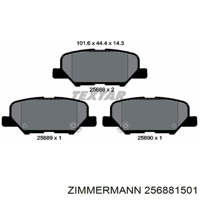 Задні гальмівні колодки Zimmermann 256881501 ціна, від 24.07 USD