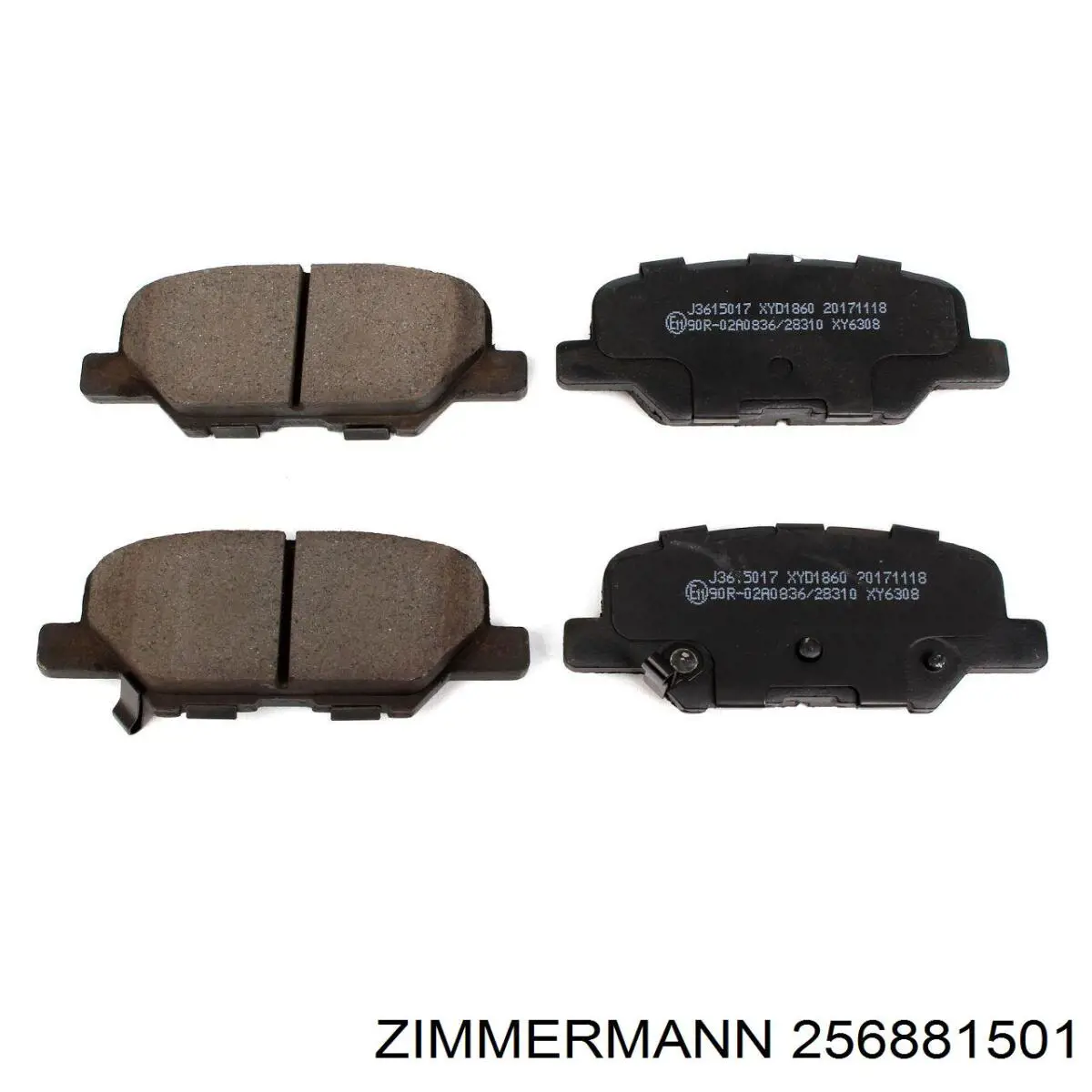 256881501 Zimmermann Колодки гальмівні задні, дискові