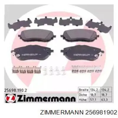 Передні тормозні колодки 256981902 Zimmermann