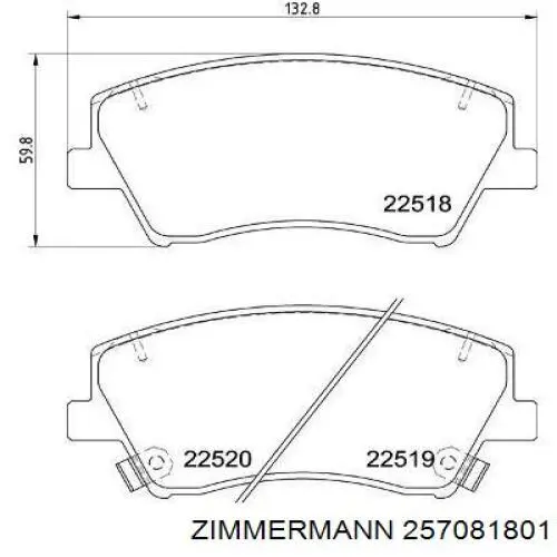 Тормозні колодки Zimmermann 257081801