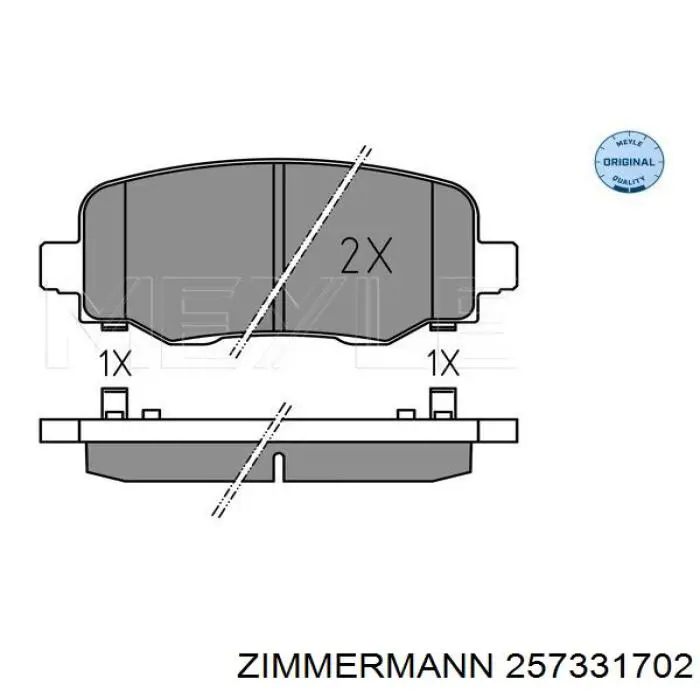 Задні гальмівні колодки 257331702 Zimmermann