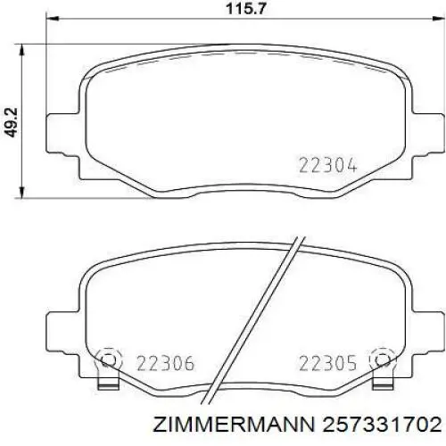Купити 257331702 Zimmermann Задні колодки