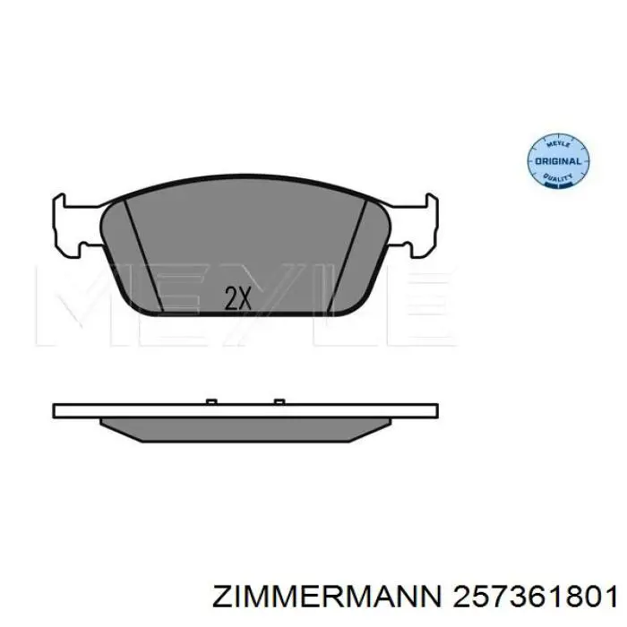 Передні тормозні колодки 257361801 Zimmermann