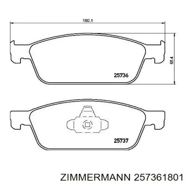 Гальмівні колодки Zimmermann 257361801 ціна, від 45.68 USD