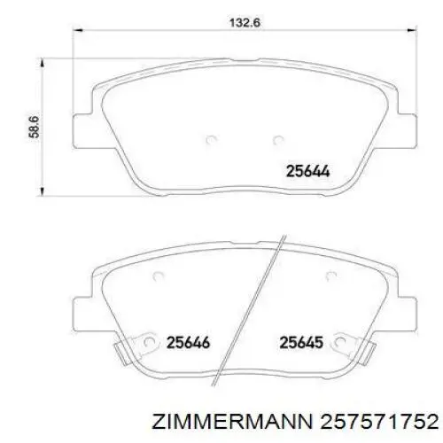 Гальмівні колодки Zimmermann 257571752 ціна, від 28.56 USD