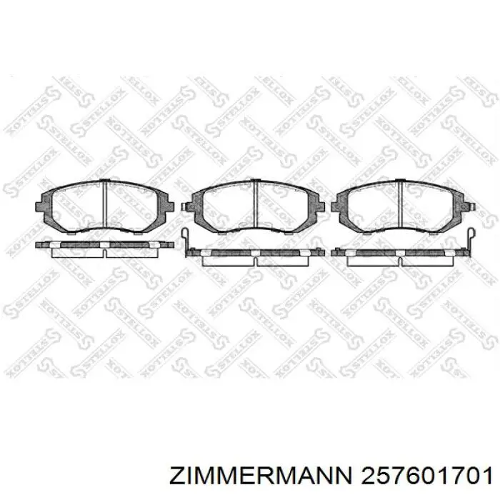 Передні тормозні колодки 257601701 Zimmermann