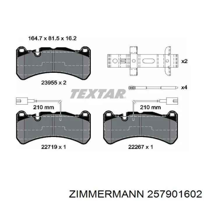 Гальмівні колодки Zimmermann 257901602 ціна, від 60.89 USD