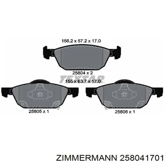 Гальмівні колодки Zimmermann 258041701 ціна, від 41.11 USD