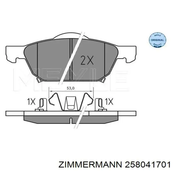 Купити 258041701 Zimmermann Колодки гальмівні передні, дискові