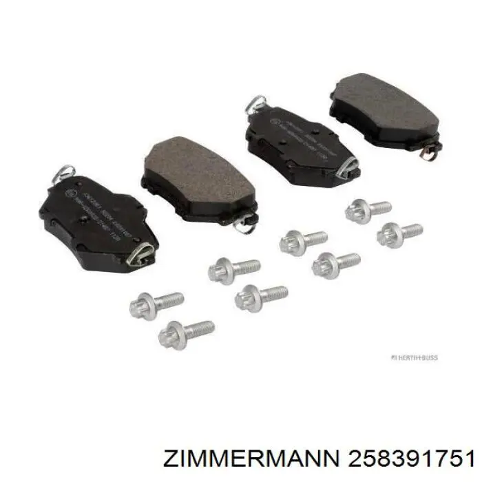 Задні гальмівні колодки 258391751 Zimmermann