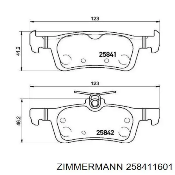 Задні гальмівні колодки Zimmermann 258411601 ціна, від 23.47 USD