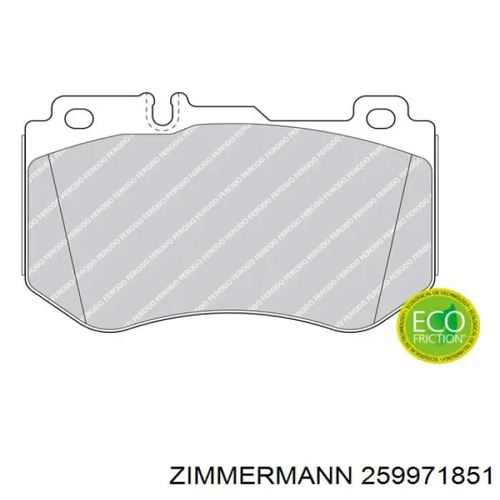 Купити 259971851 Zimmermann Колодки гальмівні передні, дискові
