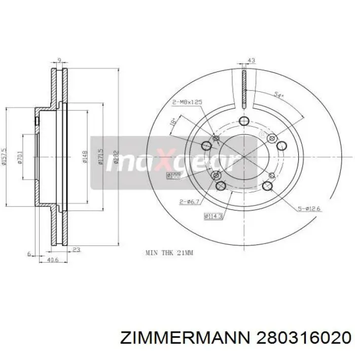 Гальмівні диски передні 280316020 Zimmermann