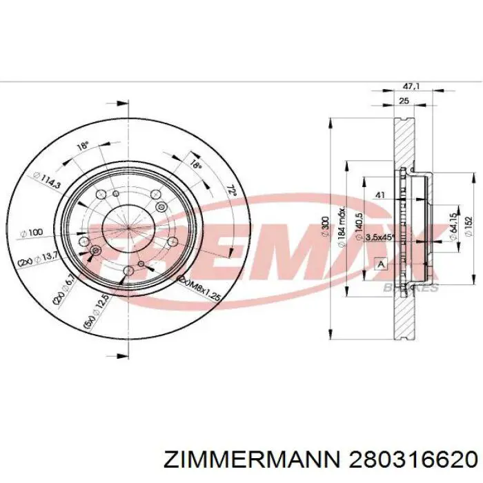 Купити 280316620 Zimmermann Ротор гальмівний