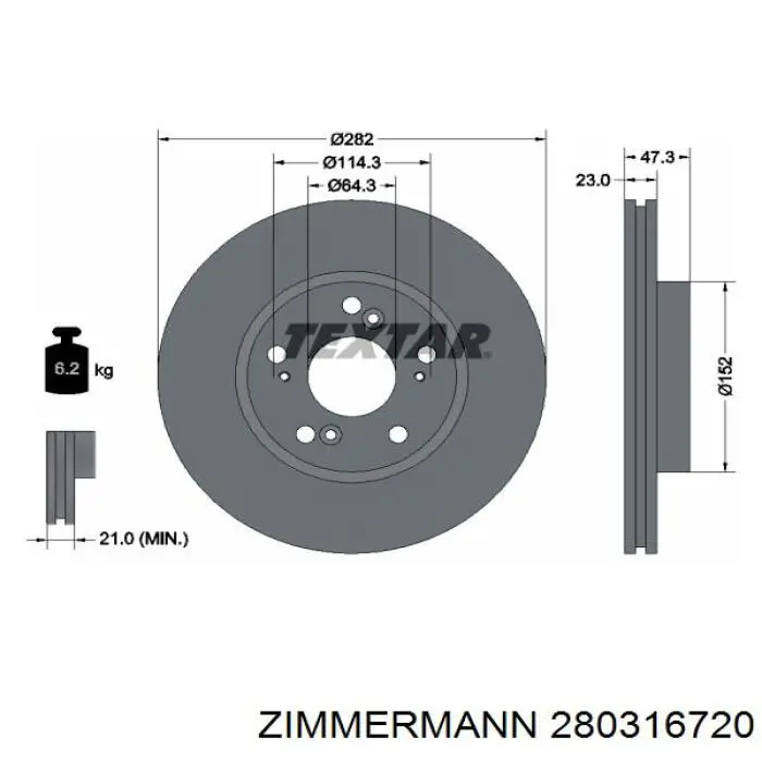 Купити 280316720 Zimmermann Ротор гальмівний