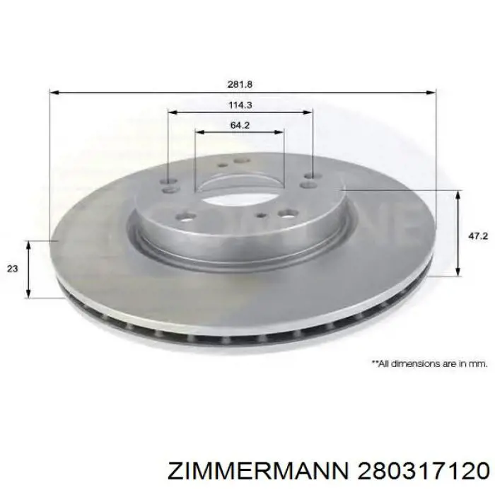 Купити 280317120 Zimmermann Ротор гальмівний