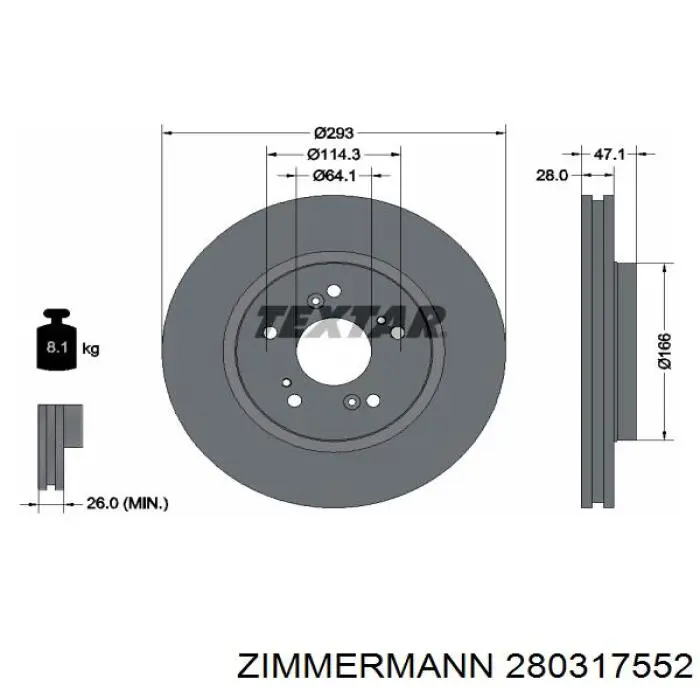 Купити 280317552 Zimmermann Ротор гальмівний
