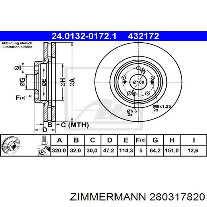Купити 280317820 Zimmermann Ротор гальмівний