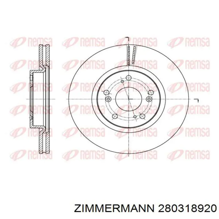 Гальмівні диски передні 280318920 Zimmermann