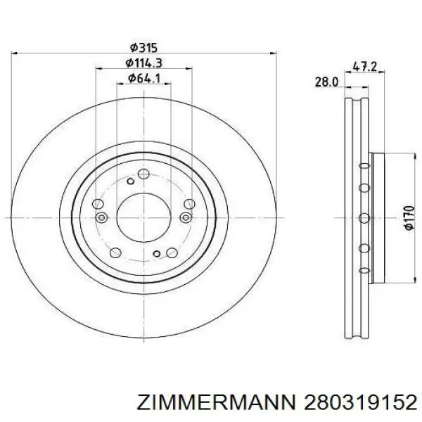 Купити 280319152 Zimmermann Ротор гальмівний