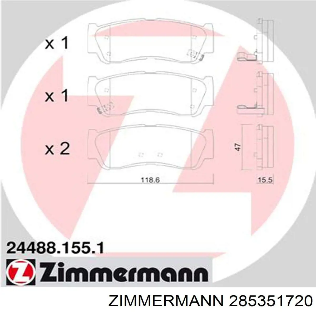 Задні дискові гальма Zimmermann 285351720 ціна, від 38.97 USD